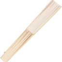 50pcs Paper Hand Fan with Organza Bags Bamboo Handheld Folding Fans DIY Decorative Wedding Party Favors (Cream)