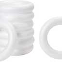 Juvale 6-Inch Foam Wreaths - White, 8-Pack - DIY Craft Supply & Wreath Base - Round Foam Rings for Home Decor