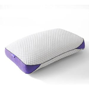 HOMELAB Adjustable Shredded Memory Foam Pillow Queen Size, Cooling Bed Pillow for Sleeping with Removable Cover, Medium Pillow for Side Stomach & Back Sleepers, 1 Pack 20"x28" (White)