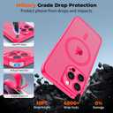 Magnetic for iPhone 16 Pro Max Case, Upgraded [Camera Control Button] [Full Camera Protection] [with 1 Screen Protector] Translucent Matte Shockproof Protective Phone Cover, Rose Pink