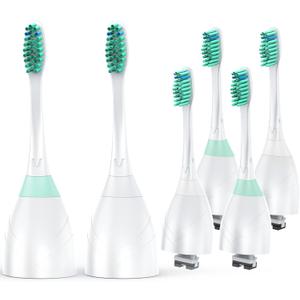 Replacement Heads for Philips Sonicare - Replacement Toothbrush Head Compatible with Phillips Sonicare Screw-on Electric Brush, E-Series, Essence, Xtreme, Elite, Advance and CleanCare, 6 Pack