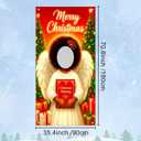 Christmas Angel Photo Door Banner 35x71inch Holiday Backdrop Party Decorations Merry Christmas Background Supplies Angel Gift Props for Indoor Outdoor Photography