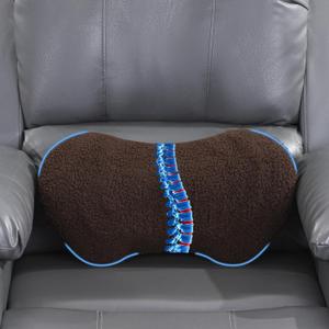ROYALAY Sherpa Lumbar Support Pillow for Recliner, Memory Foam Back Pillow for Chair, Warm Couch Back Cushions for Elderly with Machine Washable Cover, Lumbar Pad for Car Office Chair, Brown