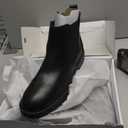 DREAM PAIRS Women's Low Heel Chelsea Ankle Boots Fashion Slip On Elastic Fall Booties Shoes,Size 9,Black/Pu,DAB213