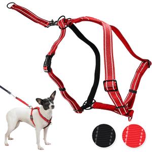 Ultimate Control Dog Harness Medium Sized Dog, Red Nylon with Detachable Accessory Handle & Leash Extension, No Pull Harness Sized Provides by Sporn
