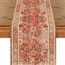 Artoid Mode Boho Bohemia Style Red Orange Fall Table Runner, Country Rustic Farmhouse Magical Kitchen Dining Table Decoration for Home Party Decor 13x72 Inch