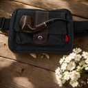 2 x Wooden Tobacco Pipe, Smoking Pipe Set with Black Canvas Waist Pouch, Handmade Wood Tobacco Pipe with Accessories Gift for Pipe SmokingDurable for Beginners.