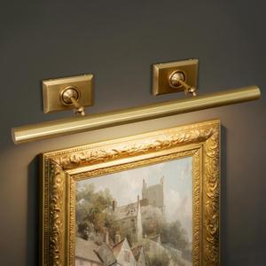 Picture Light, 30in Hardwired Picture Lights for Wall, Dimmable Wall Sconces Poster Light, Brass 4 Lighting for Paintings Frames Art Display Gallery Bedroom Living Room-Included Bulbs(Gold)