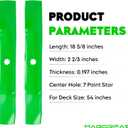 Lawn Mower Blades Medium Lift with 54 inch Decks Fits for GX21380 GY20684 GY20679 GY20686 SPM684375001 for John Deere D170 E180 G110 S180 190C LA150, 3 PCS
