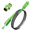 SC/APC to SC/APC Fiber Optic Internet Cable, Armored Single Mode Patch Cable, Fiber Optic Jumper Optical Patch Cord - SIMPLEX - 9/125um - OS1/OS2 Compatible, LSZH Black, 2m