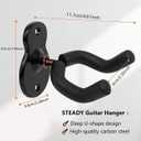 Wall Guitar Hanger 2 Pack Ajustable Guitar Holder Secure and Stylish for Acoustic Electric Bass Guitar Wall Mount Metal Holder(2 Pack-Red Bronze)