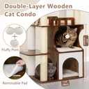 Gitelsnour Cat Tree, 70.9 Inch Wood Cat Tower for Large Cats Adult, Modern Cat Furniture with Double-Layer Wooden Cat Condo, 2 Platforms, Large Hammock and Scratching Posts, Rustic Brown GCT102SR