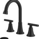 Bathroom Faucets for Sink 3 Hole, Hurran Oil Rubbed Bronze Bathroom Sink Faucet with Pop-up Drain and Supply Lines, Stainless Steel Lead-Free Widespread Faucet for Vanity RV Farmhouse (8 Inch)