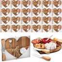 Patelai 11 Set Bridal Baby Shower Favor Heart Cheese Board with Knife, Wood Mini Charcuterie Board Thank You Gift Box for Guest Bridal Baby Shower Prize Wedding Valentines Birthday (Acacia Color)