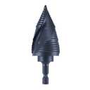 3 Sizes M2 Quick Change Step Drill Bit, 7/8", 1-1/8", 1-3/8" Black Cone Drill Bits for Steel Metal Sheet Hole Drilling Cutting, Multiple Hole Sprial Unibit, Stepped Up Bits Home Tools