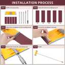 Pole Sander For Drywall Adjustable Extension - Manual Hand Sanding Pole, Wall Sander for Painting Prep, Complete with 15pcs Sanding Sheets, 12-55inch (3 Pieces Each of 60, 80, 180, 240, 320 Grit)