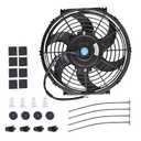 7 Inch Slim Fan Push Pull Electric Radiator Cooling Fan Universal High Performance 12V 80W Motor with Fan Mounting Kit (Black)