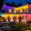 iHomey 50ft Permanent Outdoor Eaves Light with 30 LED, Waterproof Smart RGB Light with App/Remote Control, for Christmas, Halloween