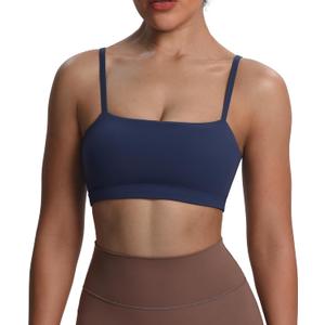 Aoxjox Women's Workout Bandeau Bras Training Fitness Running Yoga Crop Tank (Navy) S