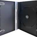 Mediaxpo Standard Black Single Movie DVD Cases 14MM - Clear Wrap Around Sleeve Cover - Convenient Clips - Exceptional Value (Pack of 25)