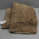 H.VERSAILTEX Bathroom Rugs Sets 2 Piece Non Slip Thick Shaggy Chenille Bathroom Rug Mat Set Extra Soft and Absorbent Striped Floor Rugs, Machine-Washable, Taupe Brown