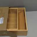 Kiasthome Expandable Bamboo Lid Organizers Inside Cabinet, Kitchen Cabinet Organizers with 3 Adjustable Dividers, Storage Plastic Lids, Food Container Lid Holder Organizer for Drawer Pantry, Nature