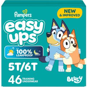 Pampers Training Pants - Easy Ups Boys & Girls Bluey - Size 5T-6T, 46 Count, Children's Potty Underwear 