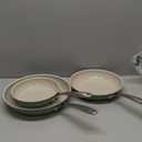 Redchef Non Stick Ceramic Frying Pan Set, Non Toxic Ceramic Pans for Cooking, 8" 9.5" 11" Skillet Set, No PFAS & PTFE & PFOA with Stainless Steel Handle, Dishwasher & Oven Safe Max up to 842F (Green)