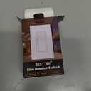 BESTTEN Super Slim Dimmer Light Switch, Quiet Rocker, Max 300W LED, CFL, 600W Incandescent, Single Pole or 3 Way Dimmable Switch with Screwless Wallplate, ETL Listed, 3 Pack, White