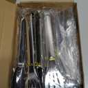 Serving Utensils Set for Partie, Silver Stainless Steel Metal Serveware Large Serving Spoons, Slotted Spoons, Forks, Tongs, Soup and Skimmer Spoon, Cake Server for Buffet, Catering, Entertaining 15pcs
