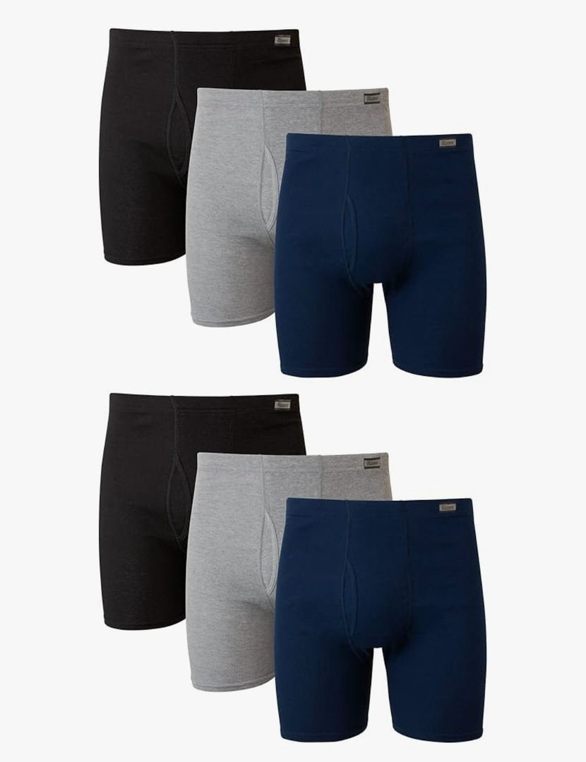 Hanes Boxer Briefs Pack, Moisture-Wicking Underwear for Men, Cool & Breathable Cotton XL