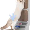 Cat Scratching Post Cat Scratching Board,2-in1 L Shaped Cats Cardboard Scratcher with Box, Kitten Scratcher Ball Wall Scratchers Pad for Indoor Cats Grey