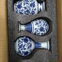 Yesland Small Blue and White Porcelain Vases Set of 3, 5 Inch Tall Mini Vintage Vase Chinoiserie Vases, Classic Decorative Bud Vases for Farmhouse Table Centerpiece, Flower Decor