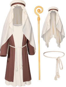 Kids Nativity Saint Joseph Robe Shepherd Costume Boys Halloween Cosplay Outfit Accessories Set