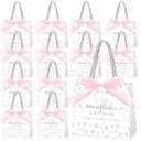 Spakon 25 Set Snowflake Baby Shower Party Favors Goodie Bag a Little Snowflake Is on the Way Gift Snow Print Treat Bags with and Bow Ribbon for Winter Baby Shower Party Decorations Supplies