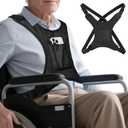 Wheelchair Seat Belt Harness for Adults, Adjustable Safety Vest with Pocket, Chest Harness Strap for Elderly Seniors and Disabled Patients to Prevent Sliding  Black