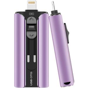 MFi Certified 256GB Flash Drive for iPhone USB Memory Stick Thumb Drive, High Speed USB Stick iPhone Flash Drive for Photos Videos, Photo Stick External Storage for iPhone/ iPad/ Android/ PC (Purple)