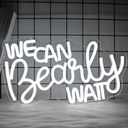 We Can Bearly Wait Neon Sign Dimmable Baby Shower Led Neon Light for Wall Decor, We Can Barely Wait Decorations Backdrop for Boys Girls Birthday Party