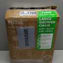 FULLOT 400 lbs Heavy Duty Shower Chair with Padded Back & Arms, Adjustable Height, Non-Slip Seat, Blue Aluminum