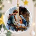 4 x Nativity Scene Christmas Ornament, Jesus Birth Christmas Ornament, Holy Family Decoration, Religious Holiday Decor | Gifts for Christian, Gifts for Religious Women - Style G