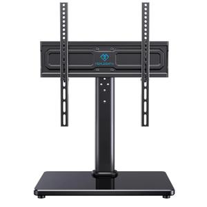 PERLESMITH Universal Swivel TV Stand for 24-60 inch TVs up to 99 lbs, 12 Height Adjustable Table Top TV Stand, TV Base Stand with Tempered Glass Base, Max VESA 400x400mm, PSTVS33
