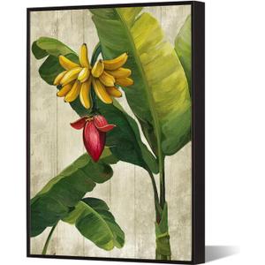 Muzenso Tropical Banana Leaf Wall Art 24x36 Framed Canvas Prints