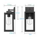Darkaway Outdoor Lights Fixtures Wall Mount, Exterior Waterproof Wall Lanterns, Porch Sconces Wall Mounted Lighting with Glass ShadeModern Wall Lamps for House, Front Porch, Patio (2 Pack, Black)
