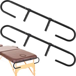 Blulu 2 Pcs Massage Paper Roll Holder for Massage Tables Adjustable from 24" to 30" Width, with Rubber Band for Paper Roll Fixed