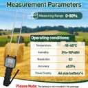 TK100H Hay Moisture Tester, Portable Accurate Hay Moisture Meter, Hay Moisture Tester Probe with Backlit Large Screen, Hay Tester Probe for Froage, Alfalfa Orchard Grass, Bales