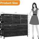 Bedroom Dresser, Fabric Chest of Drawers, Dresser Chest of Drawers with Ten Drawers, Iron Frame Storage Cabinet, Chest of Drawers for Bedroom and Hallway, Closet Storage Box. (Black)