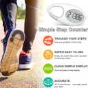 Simple 3D Step Counter, Walking Pedometer, Steps Tracker with Neck Lanyard/Carabiner for Men Women Teens Adults Seniors