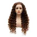 Hair Synthetic Lace Front Wig Curly Long 26inch Brown Root Honey Blonde Ombre Heavy Density Realistic Wig