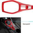 Voodonala for Chevy Camaro Interior Kits Gear Panel Cover Cup Holder Cigerate Lighter Decoration Cover Compatible with Chevrolet Camaro 2017-2023 (Red,4Pcs,ABS)