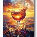 Sunset Wine Glass Paint by Numbers Kit for Adults, 16"x20" Canvas Painting Kit for Beginners, Modern Aesthetic DIY Paint by Number on Canvas for Home Wall Decor 119